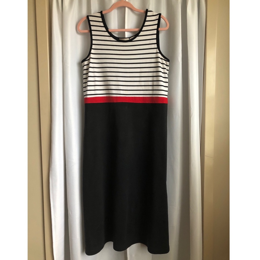 Black, White, Red Dress